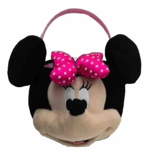 Disney Minnie Mouse Pink Bow Stuffed Plush Easter Basket 9”Tall 11”Wide RARE - Picture 1 of 8