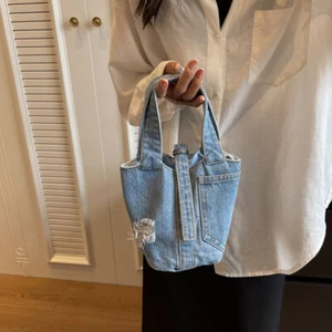 Damen Denim Handtasche Tragbar Denim Handtasche Denim Tasche Vintage Denim - Bild 1 von 12