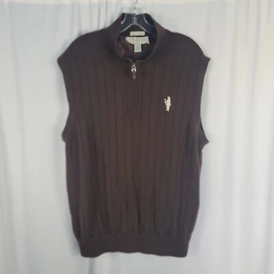 Fairway & Greene Brown Wind Lined Merino Wool Sweater Vest Men's Size XL - Image 1 of 4