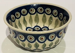 Vintage Hand Made In Poland Ceramika Boleslawiec Floral Design Bowl - Picture 1 of 4