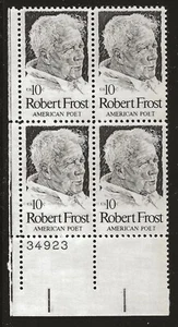 US Scott #1526, Plate Block #34923 1974 Robert Frost FVF MNH Lower Left - Picture 1 of 1