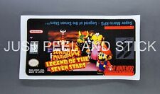 SNES Super Mario RPG Legend of The Seven Stars Replacement Label Decal Sticker