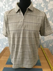 Atlantic Bay Polo Shirt Stone Quarter Zip Adult Medium (M2) - Picture 1 of 5