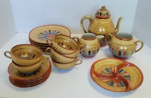 1942 Vintage Rare Pristine Kutani Japanese 1000 Thousand Faces Set of 22 pieces - Picture 1 of 12