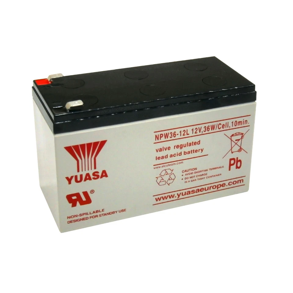 YUASA NPW36-12L Batteria ermetica al piombo 12V 7Ah equivalente Fiamm 12FGH36