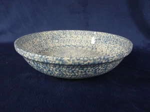 Friendship Pottery Roseville Ohio Large 13" Pasta Serving Blue Spongeware Bowl - Picture 1 of 7