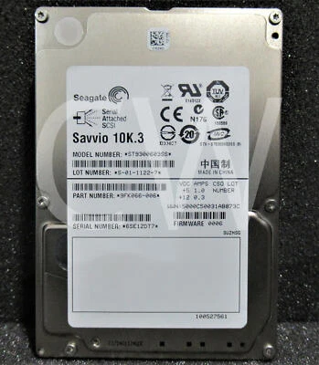 ST9300603SS Seagate 9FK066-006 300GB 10K RPM 6Gb/s 2.5" SAS HDD Hard Drive - Image 1 of 4