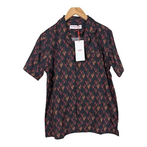 Nueva Camisa Para Hombres Orlebar Marrón Marne Aquila Negro Puerto Rojo Pequeña Manga Corta 260 £ - Imagen 1 de 14