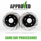 Rear Set Premium Drilled and Slotted Disc Brake Rotors Pair (Rotors Only Set)