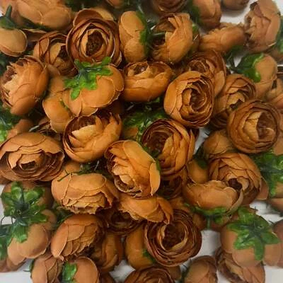 Artificial Silk Flower Heads - Tan Peony Style 52 - 5 Pack - Image 1 of 2