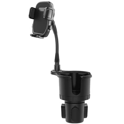 Suporte para telefone copo de carro 2 em 1 suporte automático para bebida com rack ajustável giratório 360° - Imagem 1 de 4