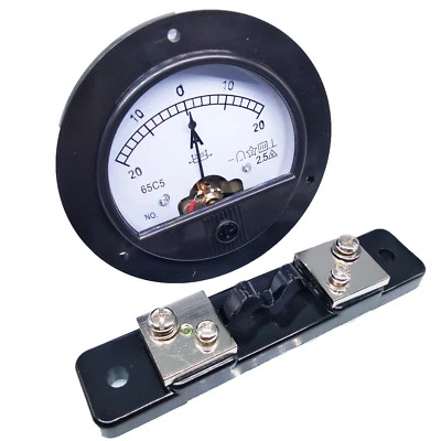  DC -20A ~ +20A Analog AMP Current Needle Panel Meter Ammeter & Shunt - Image 1 of 4