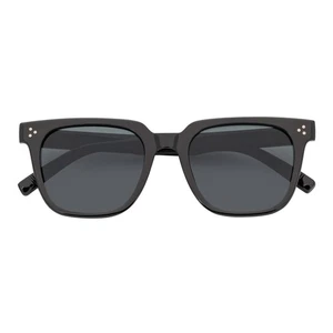MONDO - High Fashion Square Horn Rimmed Sunglasses Black Smoke Tint - Picture 1 of 8