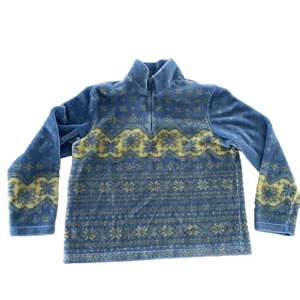 VTG TALBOTS USA MADE FAIR ISLE ICELANDIC SNOWFLAKE 1/4 FLEECE MOCK NECK SIZE L - Photo 1/5
