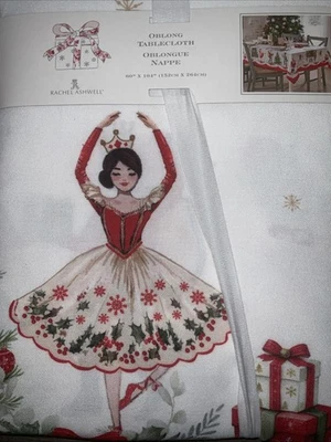 RACHEL ASHWELL CHRISTMAS THE NUTCRACKER BALLET CHARACTERS TABLECLOTH 60x104 NWT - Image 1 of 4