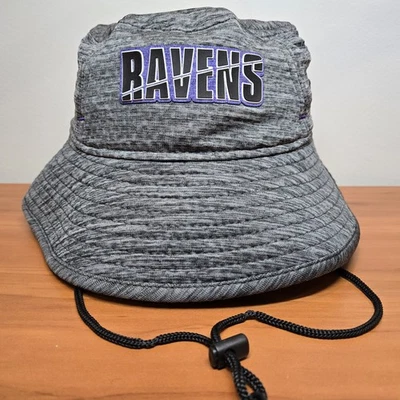 Baltimore Ravens 2020 OFFICIAL TRAINING CAMP NFL NEW ERA STRETCH BUCKET HAT Gray - Image 1 of 4