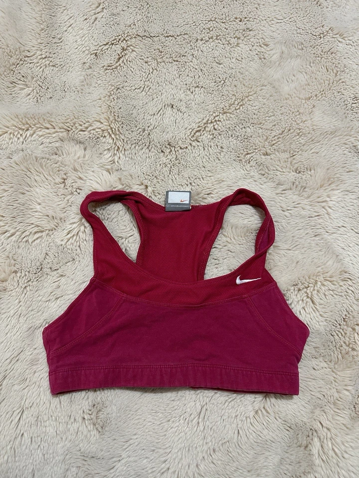 Vintage Y2K Nike Sports Bra Pink Woman’s Size XS Racerback Swoosh Embroidered - Image 1 of 4