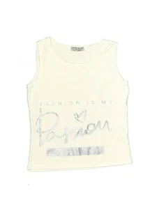 Little Star Girls Ivory Sleeveless T-Shirt 8 - Picture 1 of 2