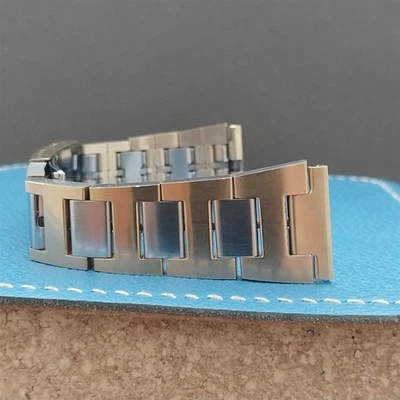 Correa de reloj corta vintage de 20 mm JB Champion oro y acero inoxidable eslabón en H sin usar Foto 1 de 4