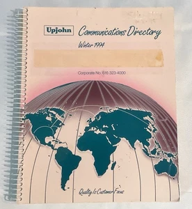 Vtg 1994 UPJOHN Pharmaceutical Employee Communications Directory BOOK Maps RARE - Imagen 1 de 10