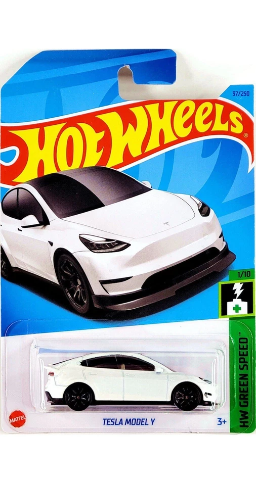 HOT WHEELS 2023 TESLA MODEL Y HW GREEN SPEED  NEW WHITE 37/250 - Image 1 of 1