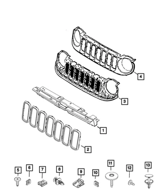 Genuine Mopar Radiator Grille 6RZ57TZZAA - Изображение 1 из 4