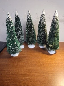 Department 56 Bag-O-Frosted Topiary Trees 5 Pieces - Picture 1 of 1