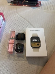 ๐ SMART WATCH BLOOD PRESSURE FITNESS TRACKER WOMEN ANDROID IOS BLUETOOTH Pink - Picture 1 of 1