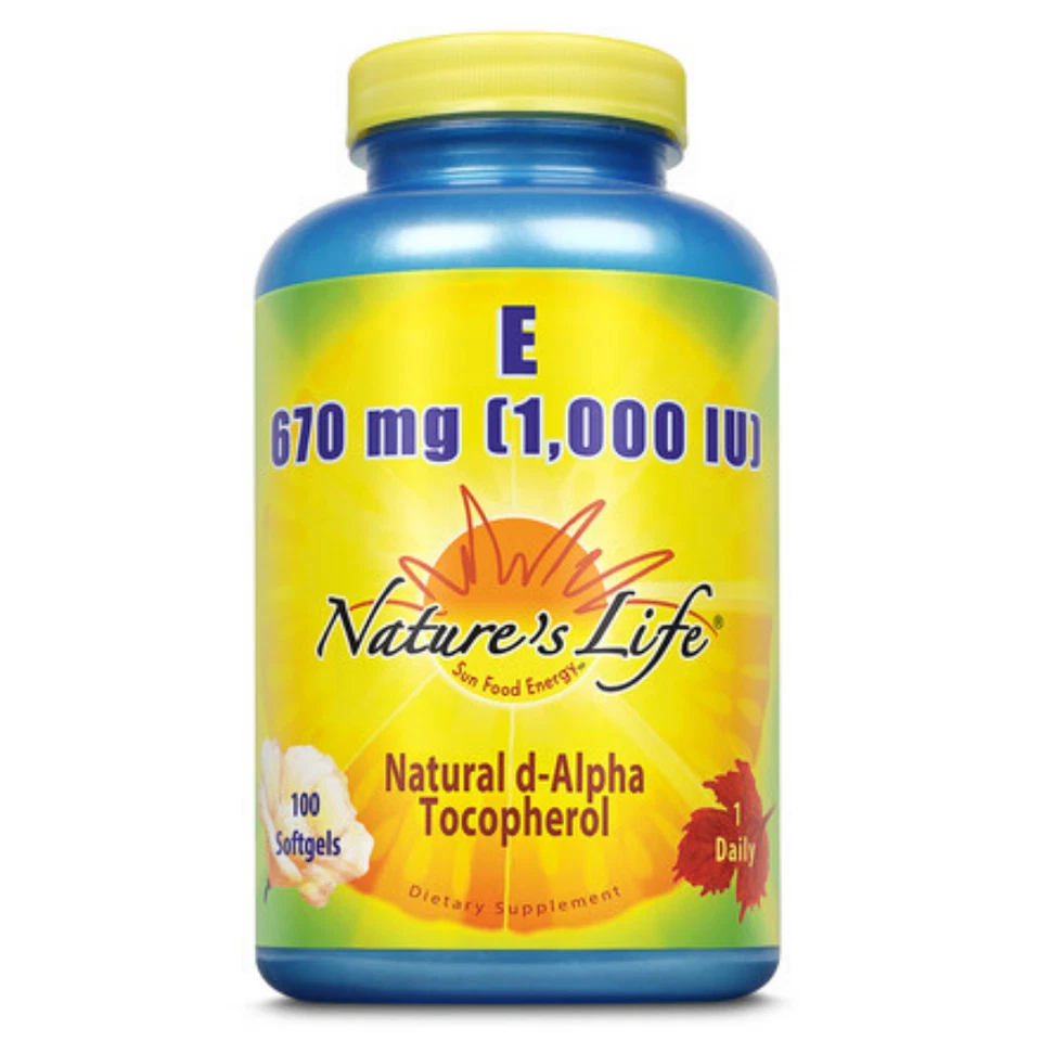 Nature's Life Vitamina E, 1000 UI | 100 ct Foto 1 de 1