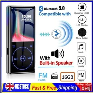 Bluetooth Support 128GB MP4/MP3 Lossless Music Player FM Radio Recorder Sport UK - Picture 1 of 17
