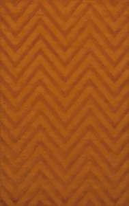 Orange Transitional Hand Hooked Stripes Chevrons Zig Zags Area Rug Striped DV4 - Picture 1 of 35