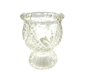 VTG Fostoria Avon Clear Glass Tulip Crystal Reversible 3" Votive Candle Holder - Picture 1 of 7