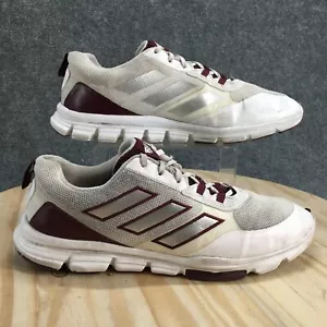 Adidas Shoes Mens 14 Speed Trainer Baseball Low Sneakers FV9055 White Dark Red - Picture 1 of 17