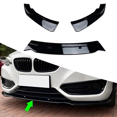 Alerón difusor de labios delantero negro vivo para BMW Serie 2 F22 220i 225i 228i 14-19 Foto 1 de 4