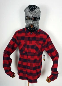 Primitive Skate Skateboards Shirt Buffalo Ikat Indigo Flannel red IN S - Picture 1 of 2