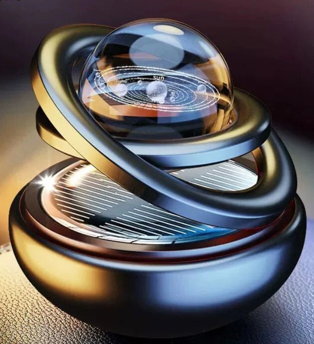 Ambientador de aire giratorio con energía solar para automóvil, perfume sólido para automóvil Foto 1 de 1