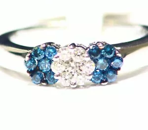 Designer 14K Gold Natural Fancy Diamond .28CT Anniversary Engagement Band Ring - Picture 1 of 6