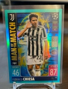 2021-22 Topps Chrome Match Attax Federico Chiesa Blue Refractor #101/150