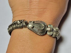 Antik 800 Silber handgefertigt ethnisch Boho 7,25" Vintage Armband 4b 5 - Bild 1 von 11