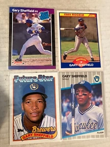 Milwaukee brewers 4 Gary Sheffield rookie baseball cards see scan - Picture 1 of 1
