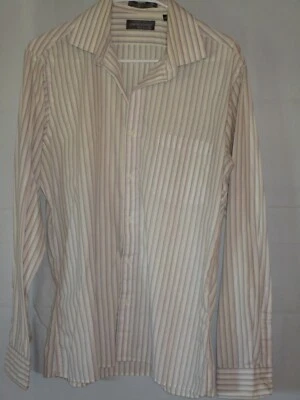 Pierre Cardin Hombre Manga Larga Botones Ajustado Rayas Talla 16 34/35 Foto 1 de 4