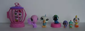 Lot of 6 LITTLEST PET SHOP Birds #841,#3321, #1672, #59 + PARROT/BIRD CAGE - Picture 1 of 2