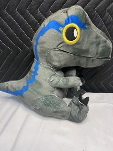 Jurassic World 8" Blue The Velociraptor Seated Plush Stuffed Dinosaur Toy - Picture 1 of 2