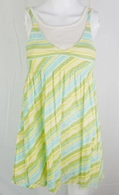 Derek Heart Womens Size Large 14 Green Yellow Layered White Crop Tank Tunic - Image 1 of 4