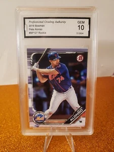 GRADED 10! 🔥 PETE ALONSO ROOKIE 2019 BOWMAN #BD127 METS "POLAR BEAR" ROY - Picture 1 of 2