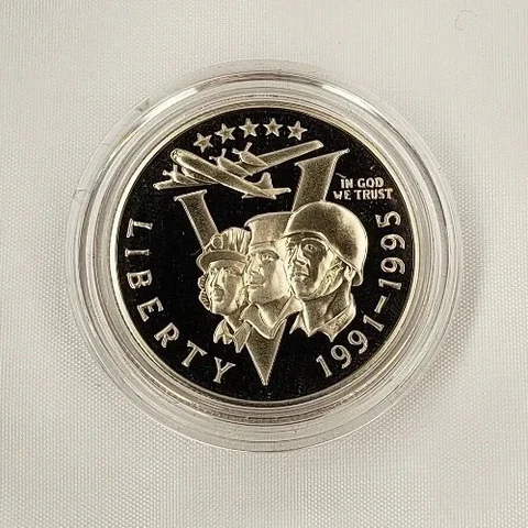 1993 P 50c World War II 50th Anniv Commemorative Half Dollar - PF - STOCK Cover