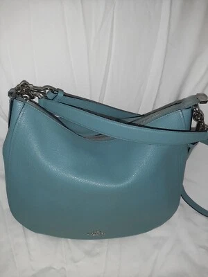 蔻驰切尔西流浪汉卵石皮革斜挎包单肩包手提包钱包云蓝色 — 第 1/4 张图片