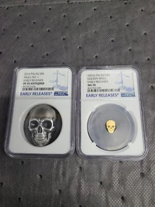 2016 PALAU SILVER, GOLD SKULL - Picture 1 of 5
