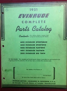 Catálogo de piezas originales Evinrude 1951 SC # 100 - Imagen 1 de 6