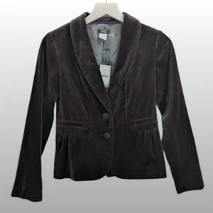 J.Crew Women's 0 Petite Dark Brown Velvet Blazer Jacket STY 18194 HO 09 NWT - Picture 1 of 7
